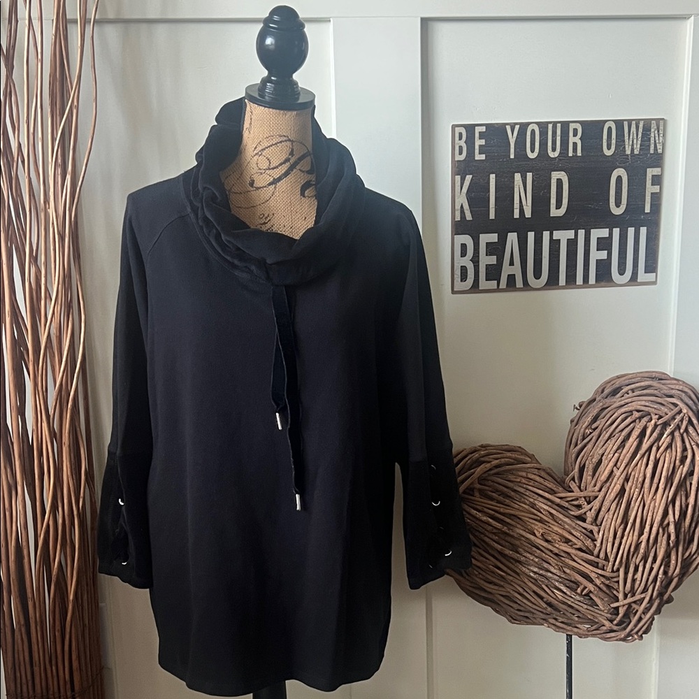 Chic Black Women's Tunic with Cowl Neck